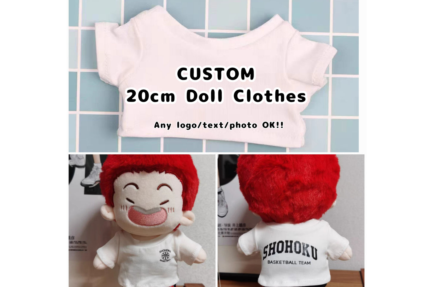 Custom T-Shirt 20cm Doll Clothes